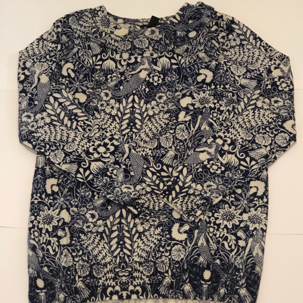 J.Crew Toile Print Mermaid Sweater (S)